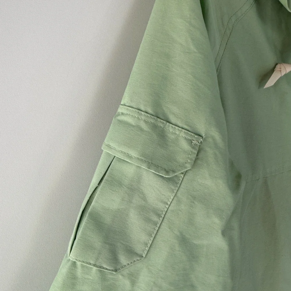 Vintage Woolrich Waxed Heritage Rain Jacket Mens S Sprout Green Utility Hooded